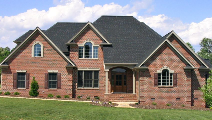 custom brick home at moss lake